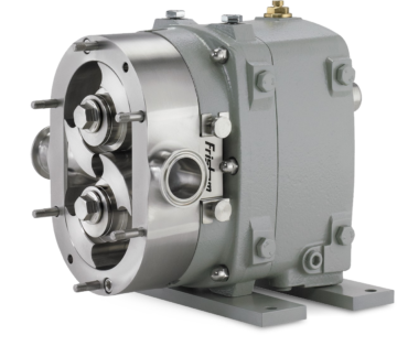 Fristam FKL sanitary circumferential piston positive displacement pump in stainless steel, designed for true CIP up to 500 psi.