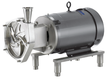 Fristam FPR sanitary centrifugal pump with polished stainless steel housing and impeller, engineered for gentle, low-shear fluid handling